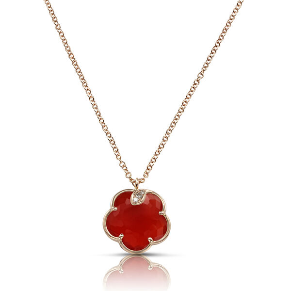 Petit Joli Rose Gold, Carnelian and Diamond Pendant